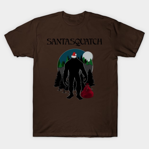 Santa Squatch Bigfoot Xmas Christmas Design T-Shirt by AltrusianGrace